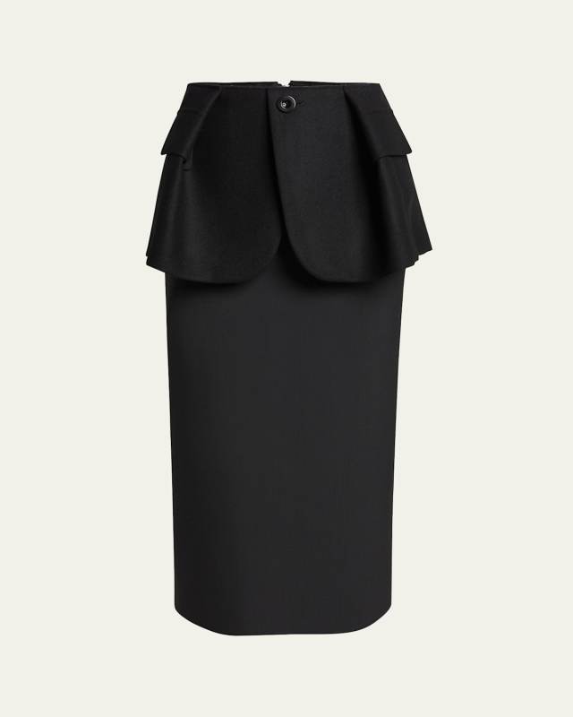 Blazer Peplum Detail Midi Skirt