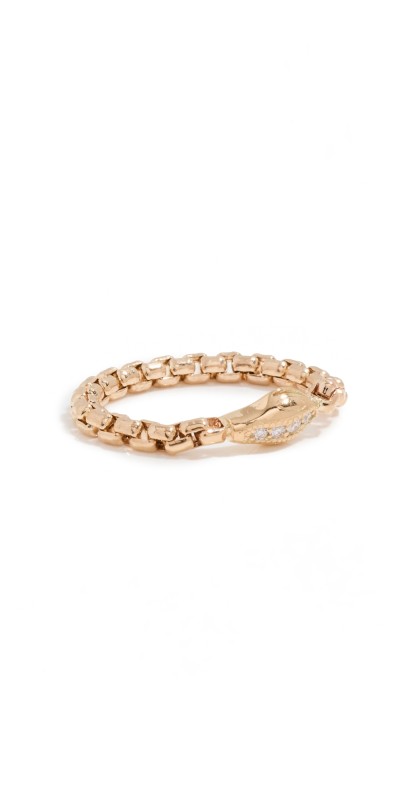 Zoe Chicco 14k Gold Snake Medium Box Chain Soft Ring Gold