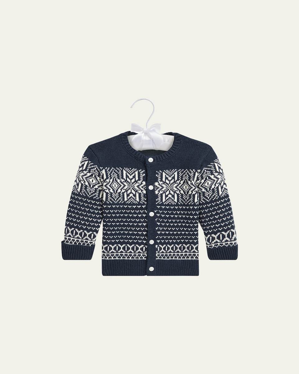 Girl's Snowflake Intarsia Cardigan, Size 3