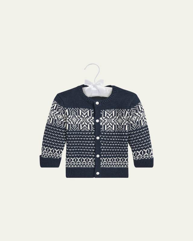 Girl's Snowflake Intarsia Cardigan, Size 3