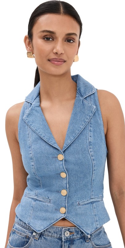 Reformation Nova Denim Vest Leven
