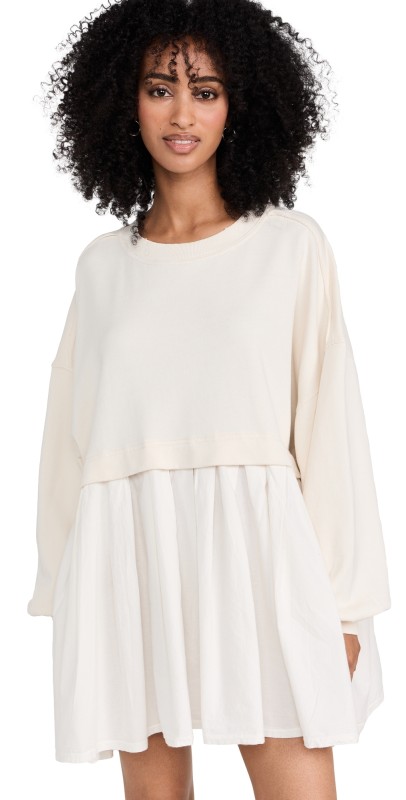 Free People Eleanorweatshirt Dress Grey Combo
