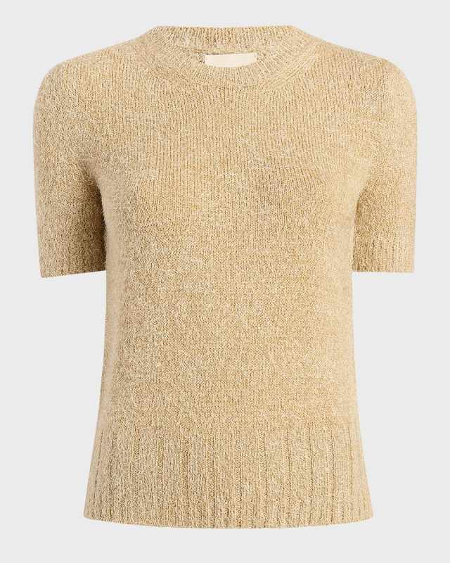 Luphia Short-Sleeve Cashmere Sweat