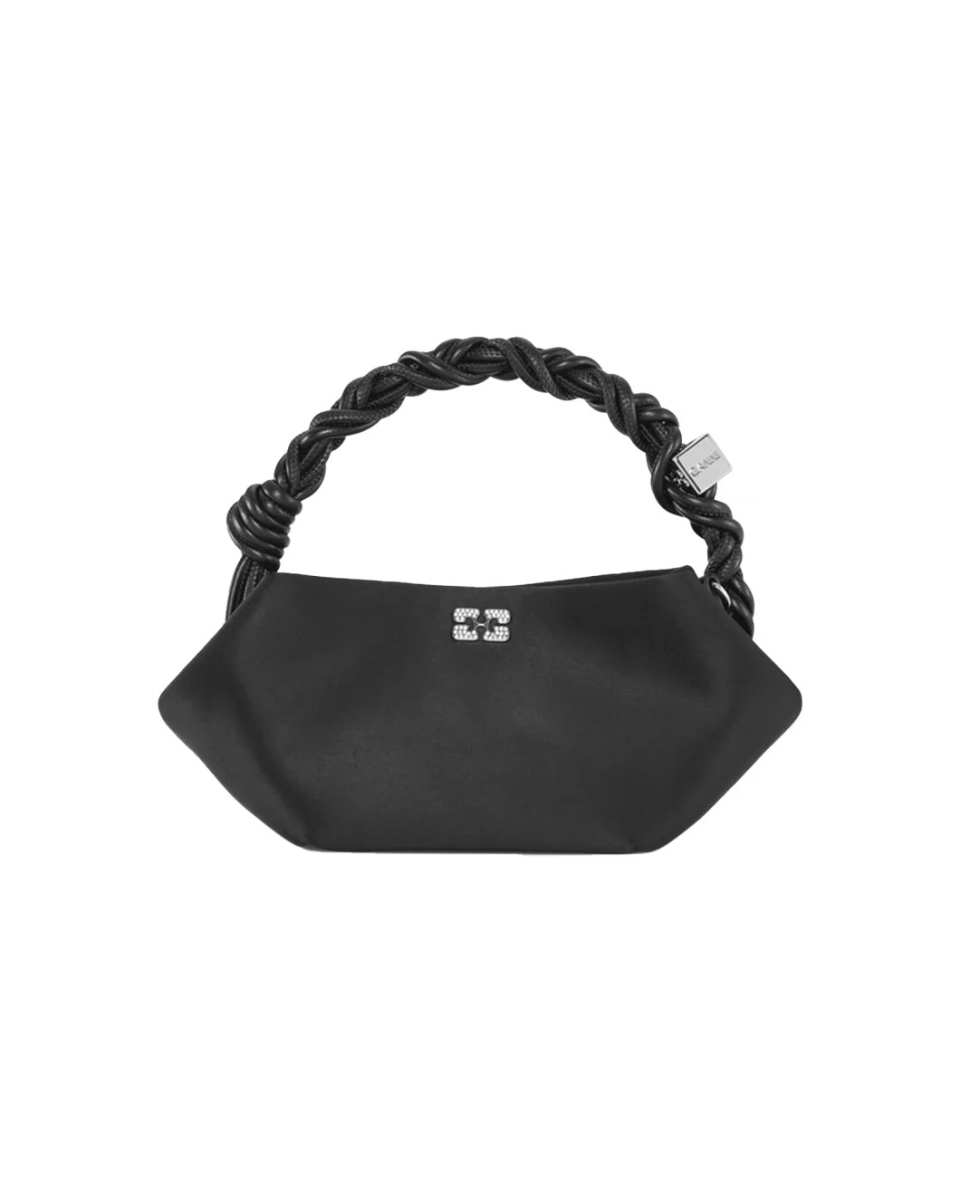 Black Satin Mini Ganni Bou Bag