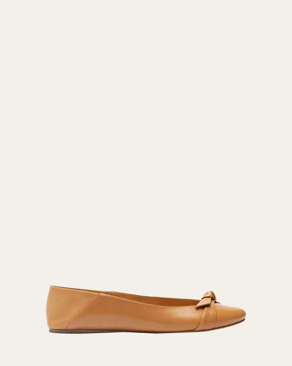 Clarita Leather Knot Ballerina Flats