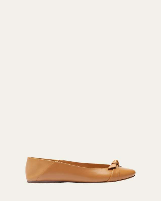 Clarita Leather Knot Ballerina Flats