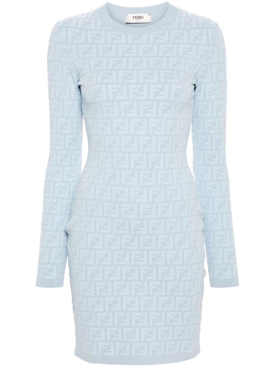 embossed-FF bodycon dress