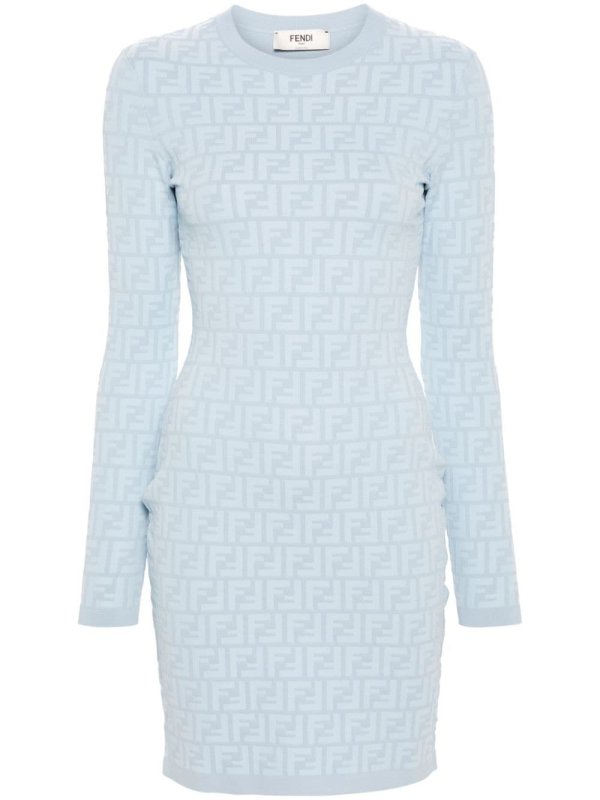 embossed-FF bodycon dress