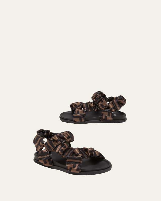 Girl's Ruched Logo Hiking Sporty Sandals, Toddlers/Kids