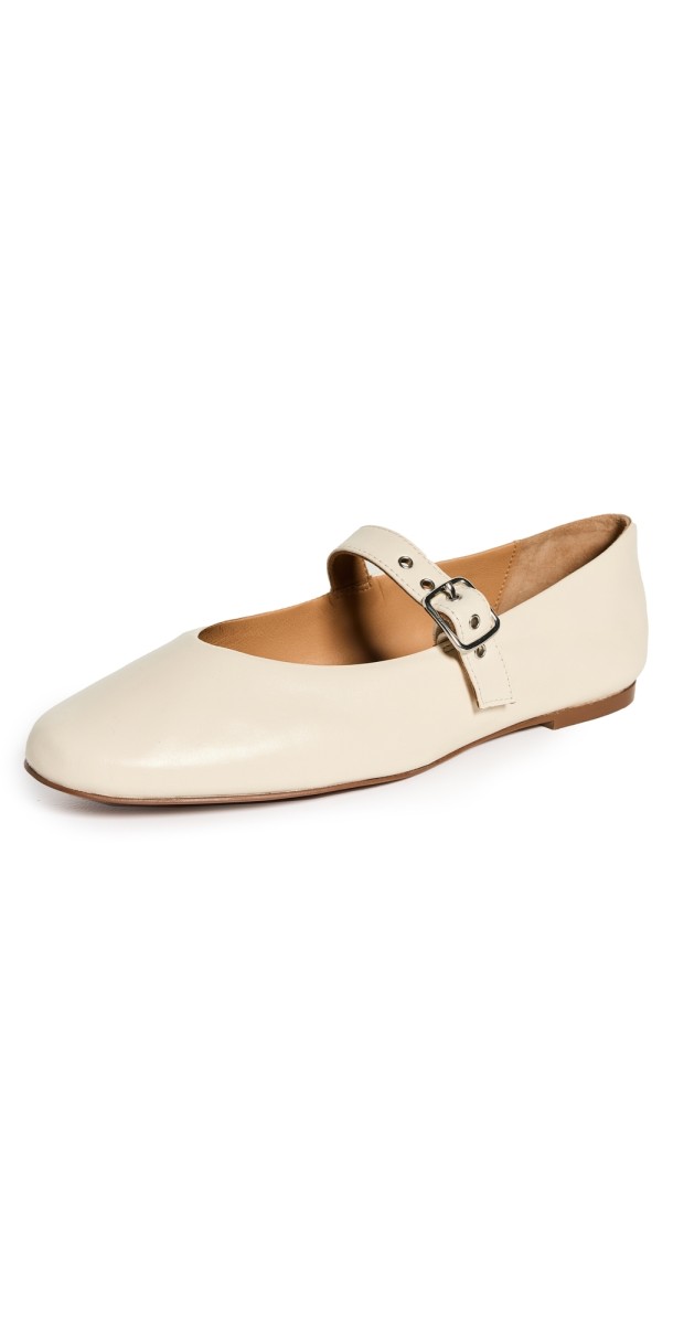 Madewell The Beverley Mary Jane Flats Ecru