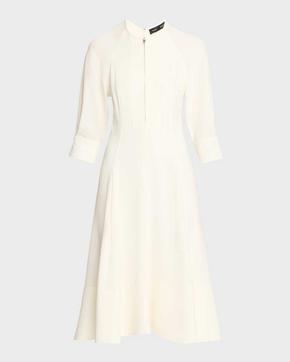 Three-Quarter Sleeve Matte Midi Dress