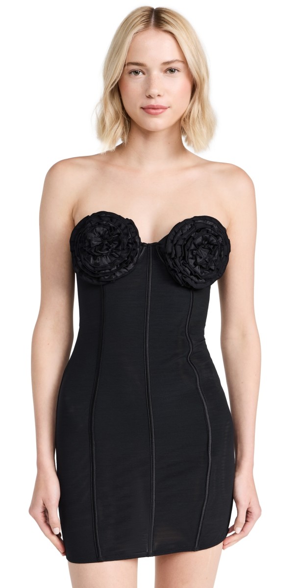 Fleur du Mal Rose Cup Dress Black