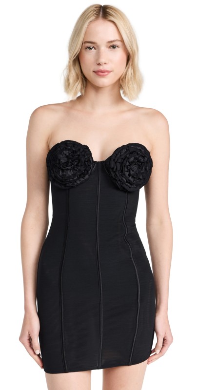 Fleur du Mal Rose Cup Dress Black