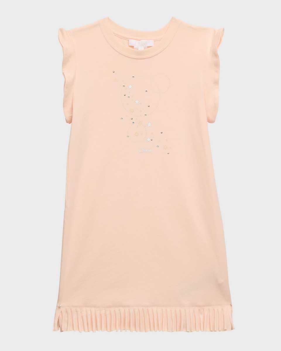 GIrl's Embellished T-Shirt Dress, Size 4-5