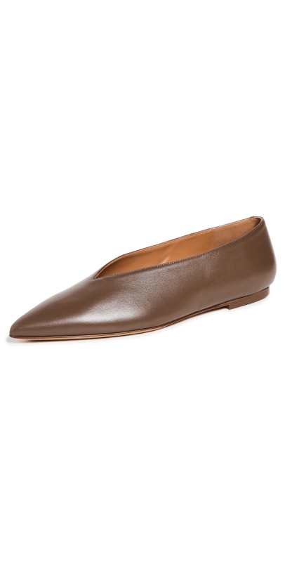 Emme Parsons Pointy Flats Chocolate Nappa