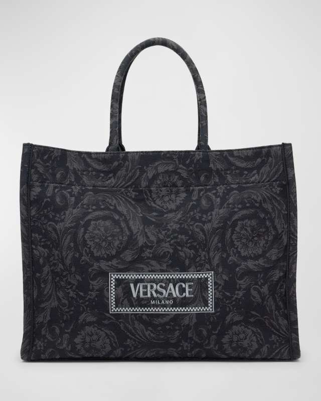 XL Jacquard Embroidered Canvas Tote Bag