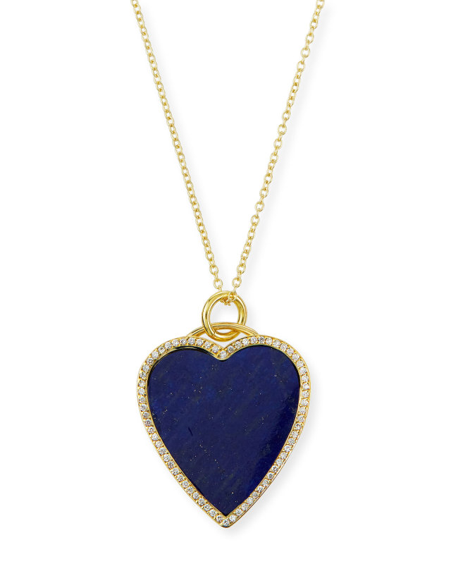 18k Inlay Heart Necklace with Diamonds