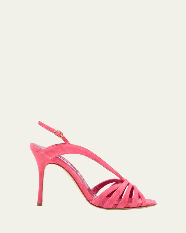 Sardina Suede Caged Slingback Sandals