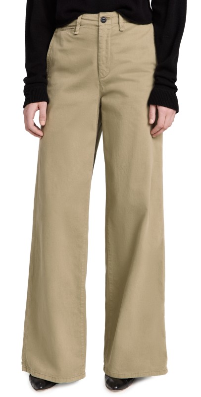 rag & bone Sofie Wide Leg Chino Pants Khaki