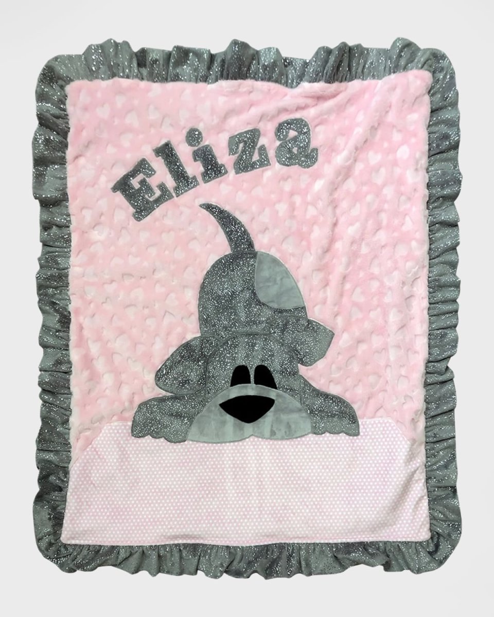 Kid's Happy Tails Ruffle Trim Blanket, Personalized