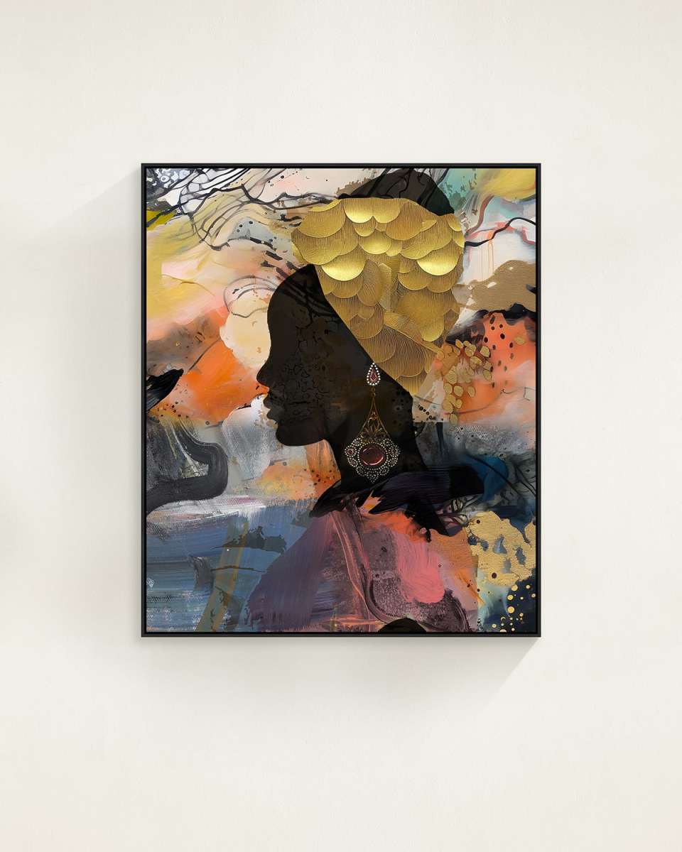 "Golden Goddess" Framed Giclee by Nikki Chu, 49" x 58"