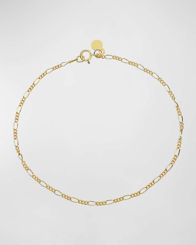 14K Gold Figaro Chain Bracelet
