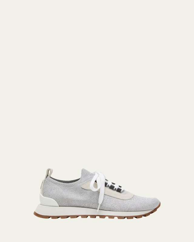 Knit Suede Trainer Sneakers