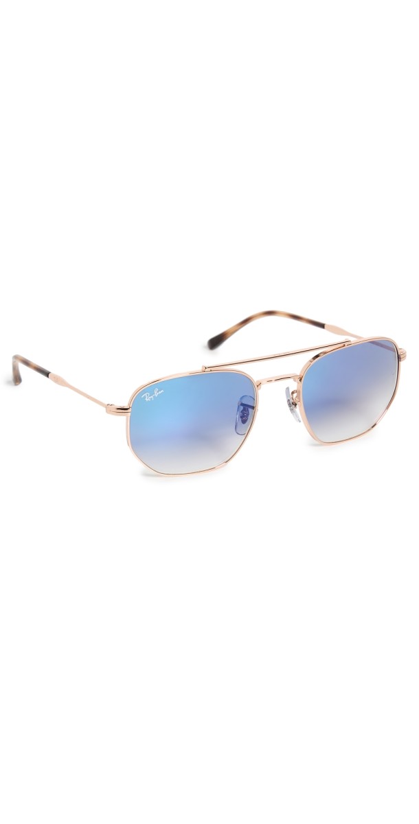 Ray-Ban 0RB3707 Sunglasses Rose Gold/Clear Gradient Blu