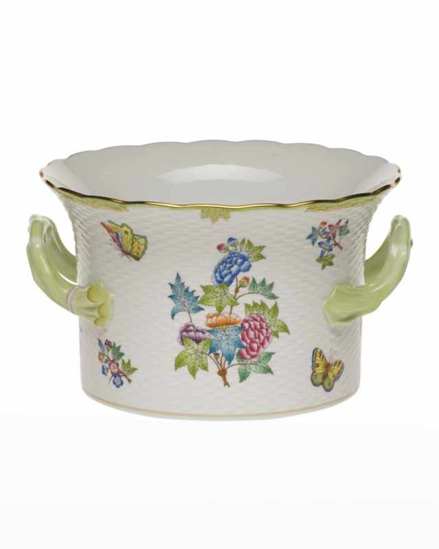 Queen Victoria Green Cache Pot with Handles