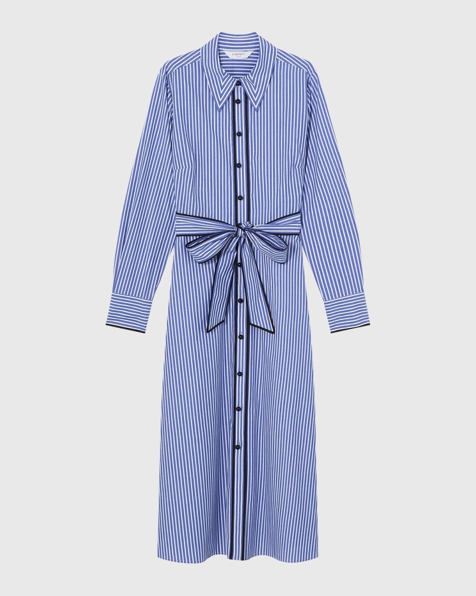 Lucan Striped Cotton Midi Shirtdress