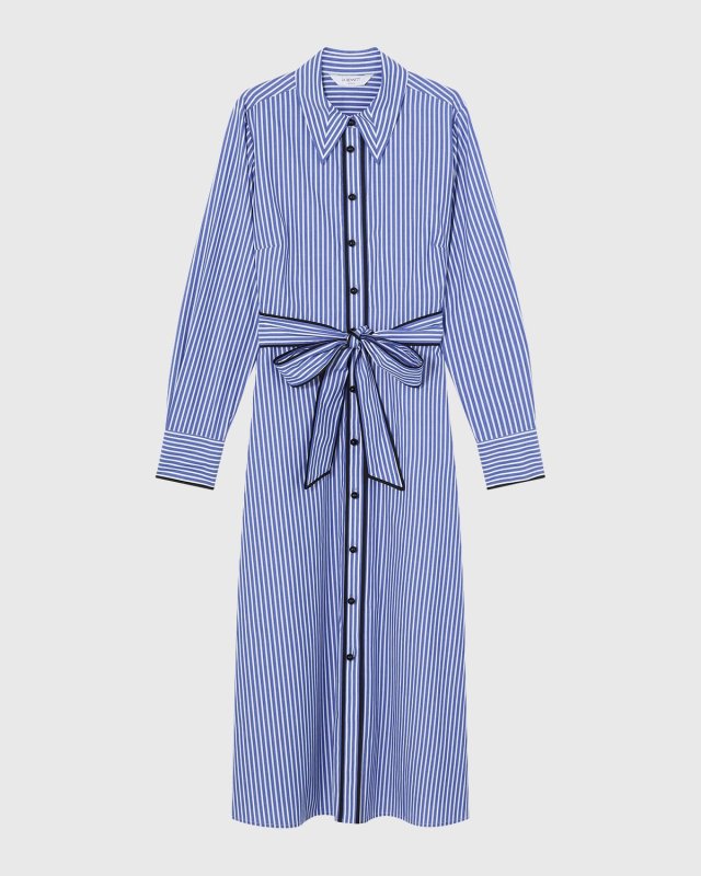 Lucan Striped Cotton Midi Shirtdress