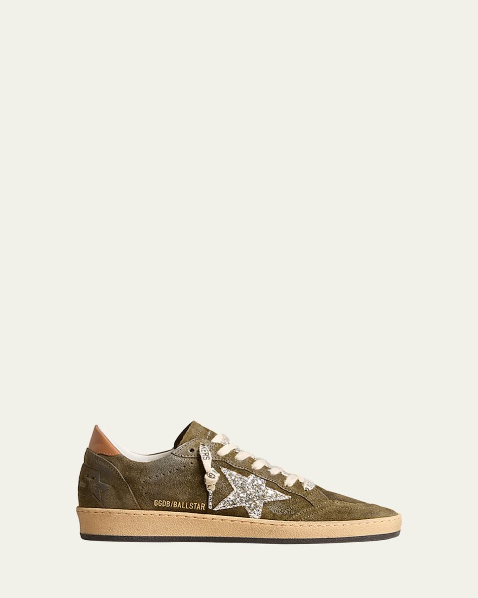 Ballstar Suede Glitter Low-Top Sneakers