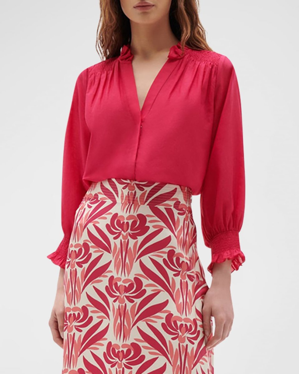 Dolores Smocked 3/4-Sleeve Top