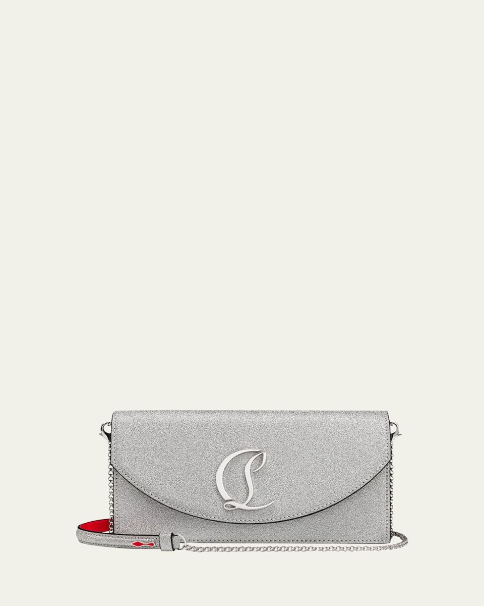Loubi54 Wallet on Chain in Glittered Leather