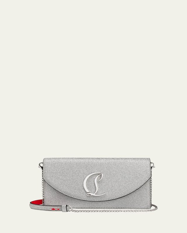 Loubi54 Wallet on Chain in Glittered Leather