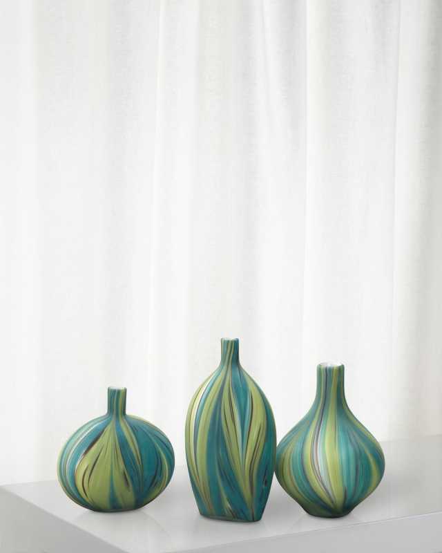 Stream Striped Glass Vessels, Set of 3