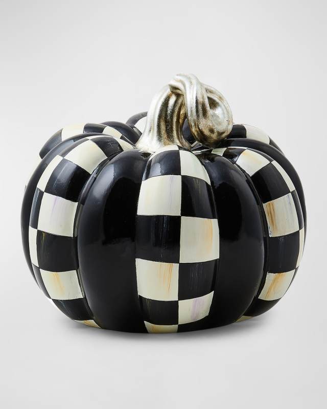 Haunted House Courtly Check Short Pumpkin, 12"