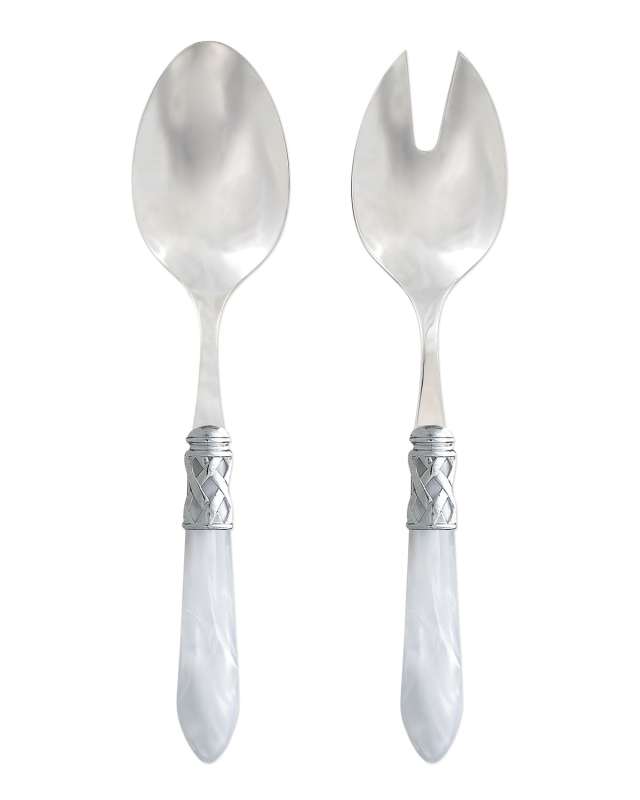Aladdin Brilliant White Salad Server Set