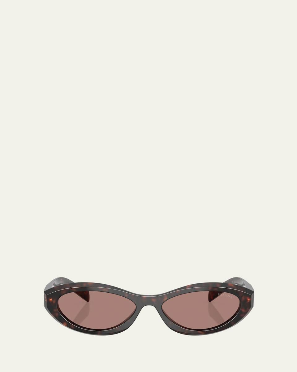 PR 26ZS Beveled Acetate & Plastic Oval Sunglasses