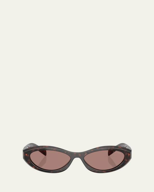 PR 26ZS Beveled Acetate & Plastic Oval Sunglasses