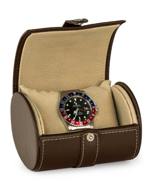 Men's Leather Single-Watch Travel Case