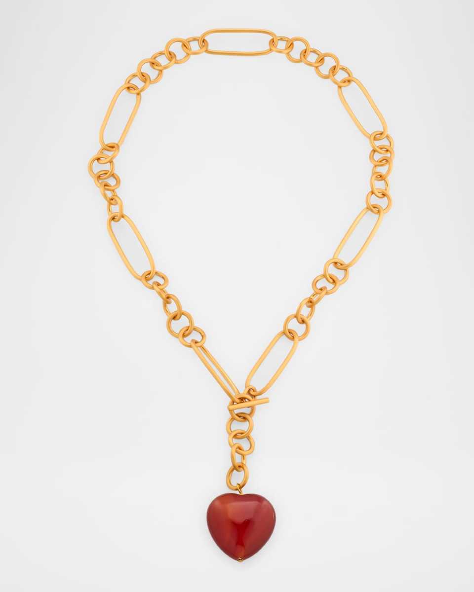 Carnelian Heart Pendant Necklace