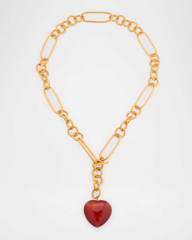 Carnelian Heart Pendant Necklace