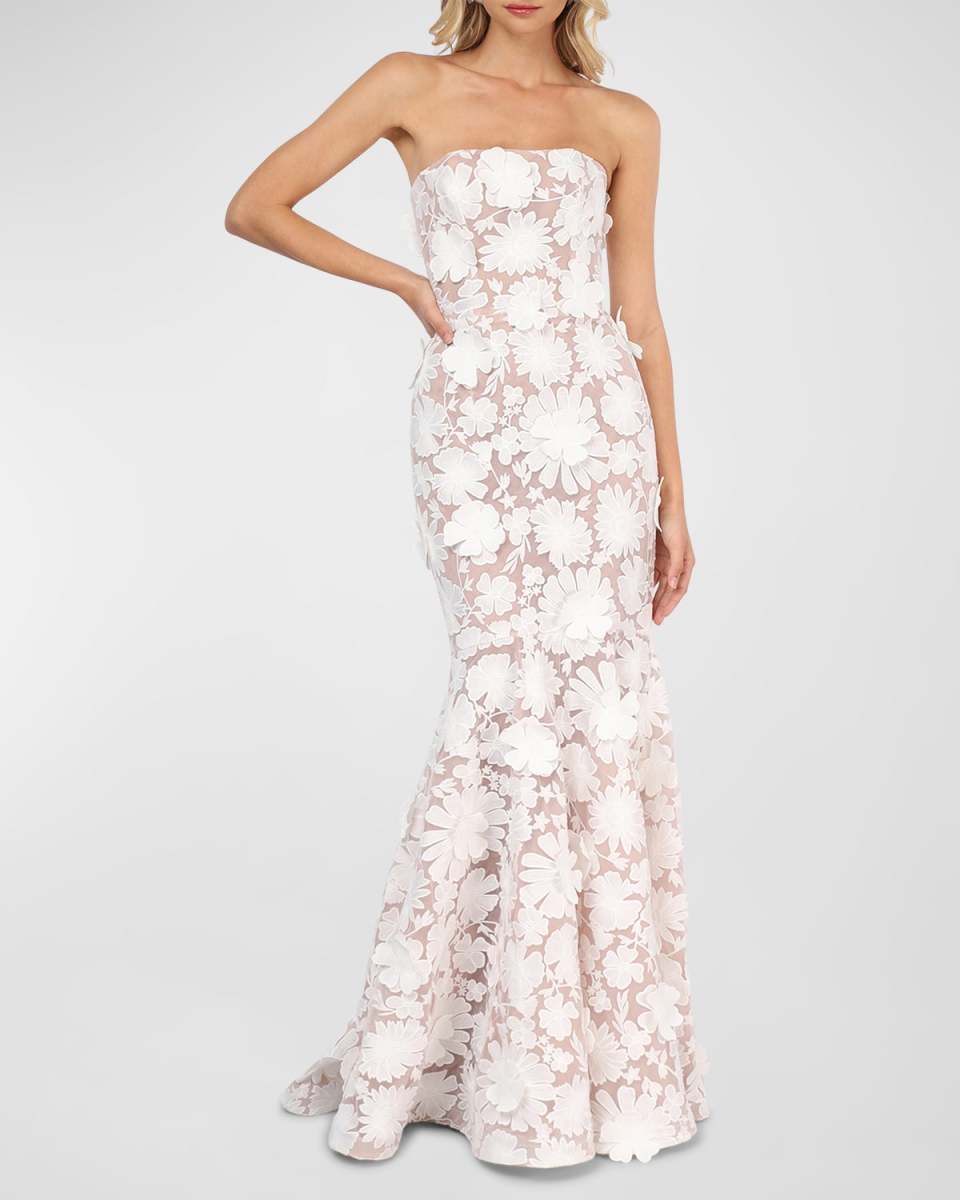 Jessica Strapless Embroidered Mermaid Gown