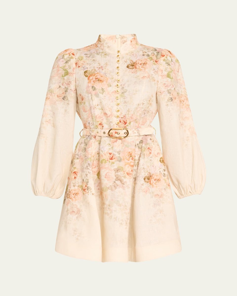 Illustration Floral Buttoned Mini