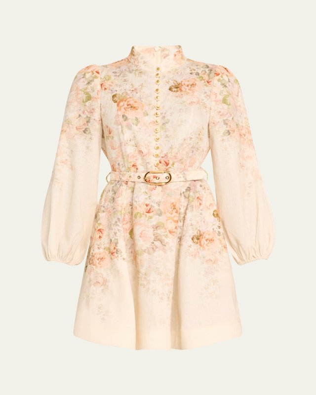 Illustration Floral Buttoned Mini