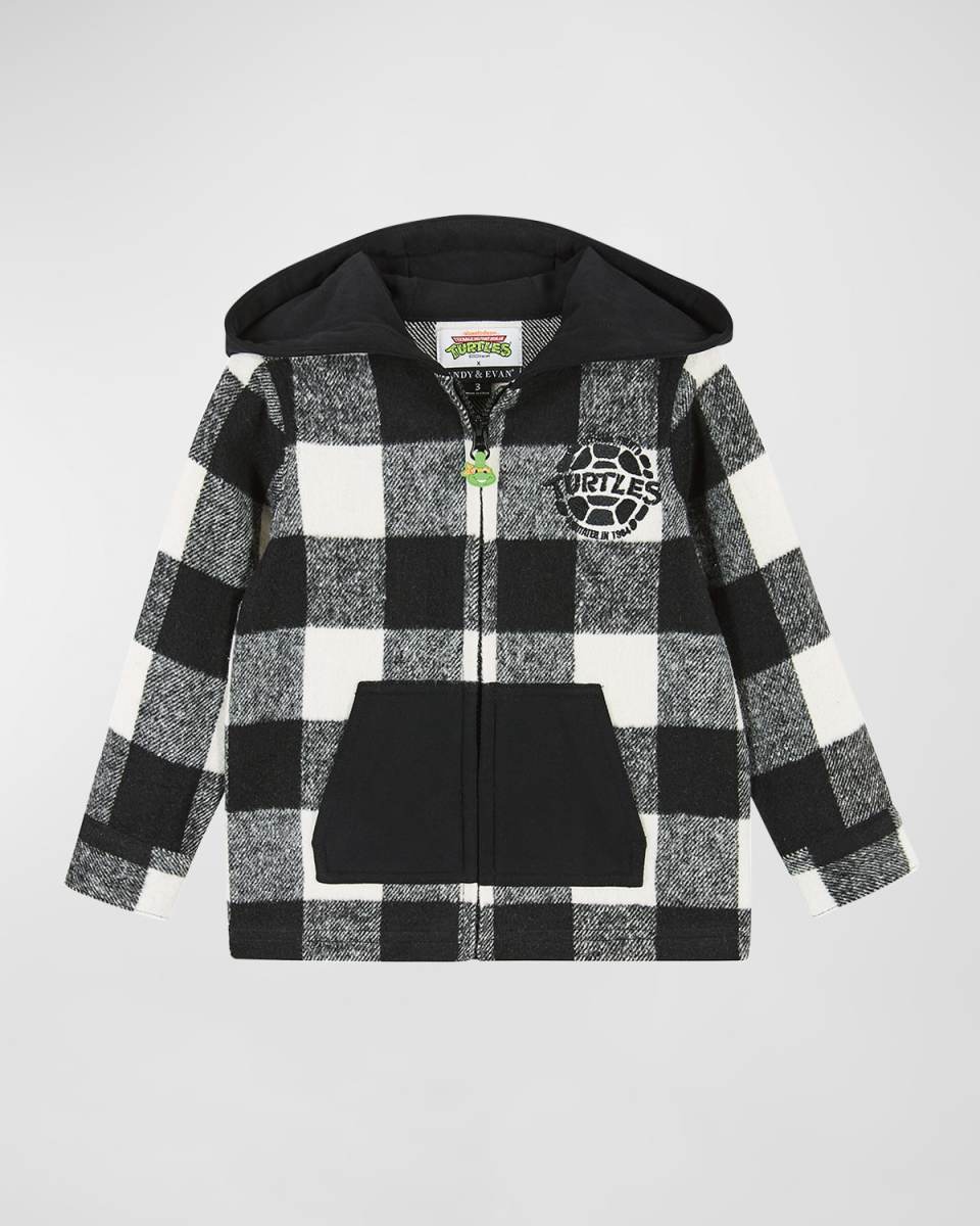 Boy's Teenage Mutant Ninja Turtles Buffalo Check Shacket, Size 2-7