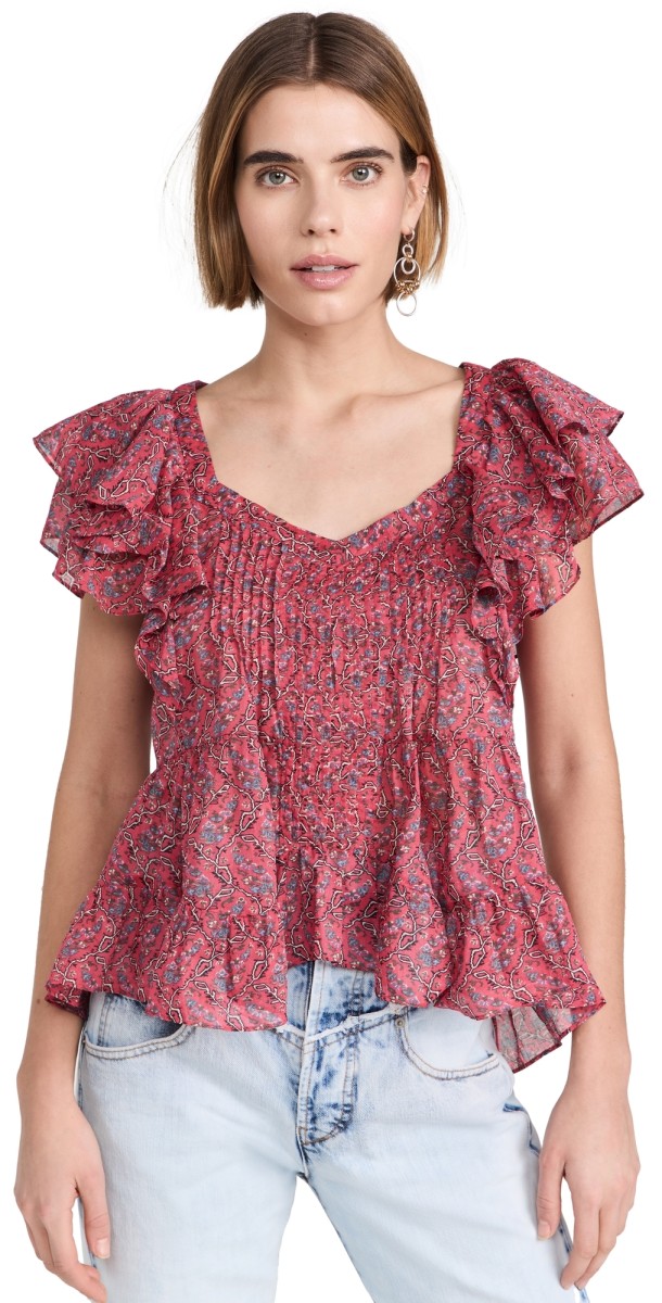 Isabel Marant Étoile Madrana Top Cranberry