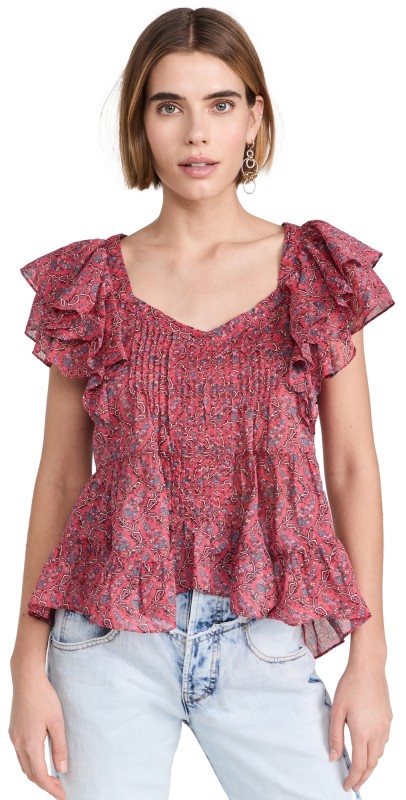 Isabel Marant Étoile Madrana Top Cranberry