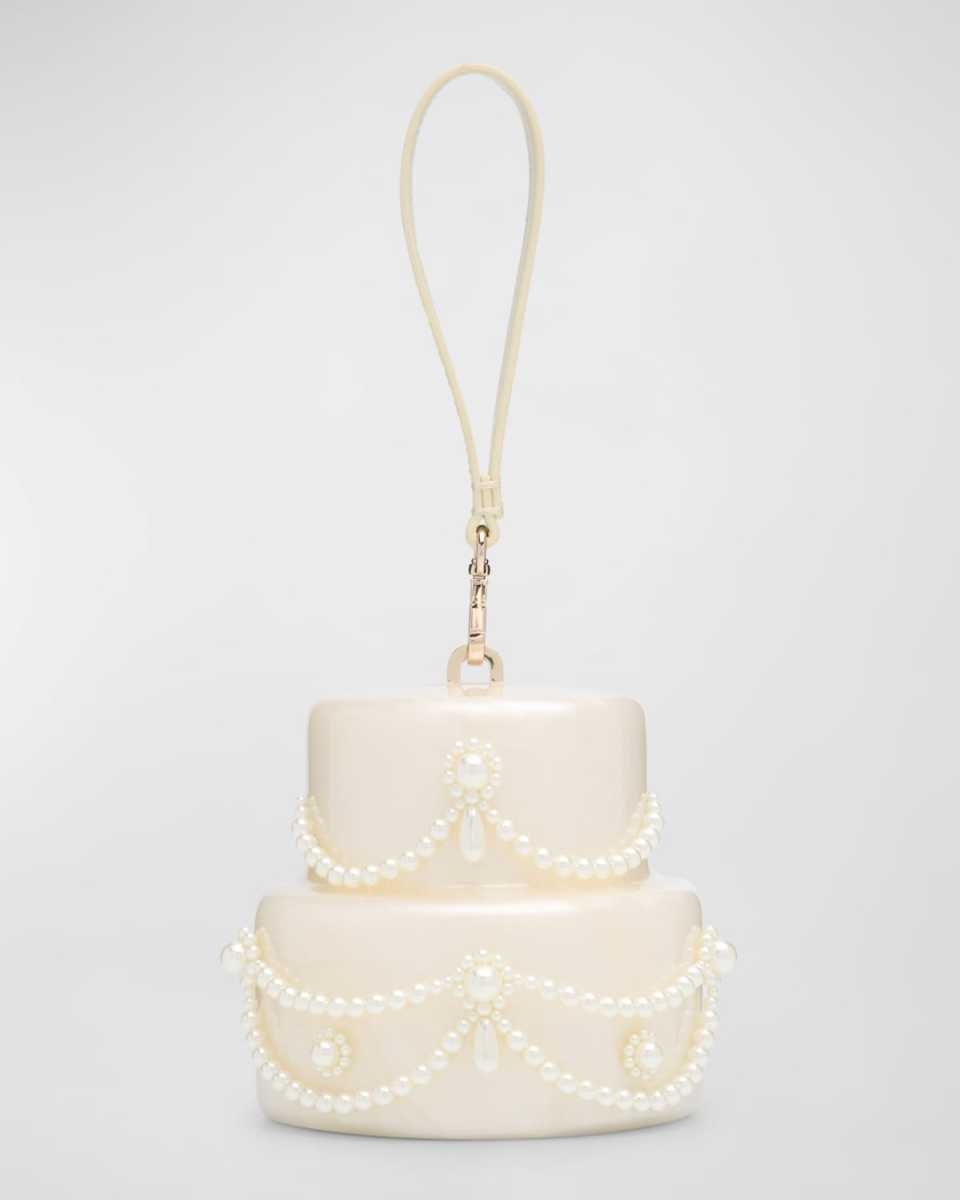 Pearly Beaded Cake Crossbody Bag